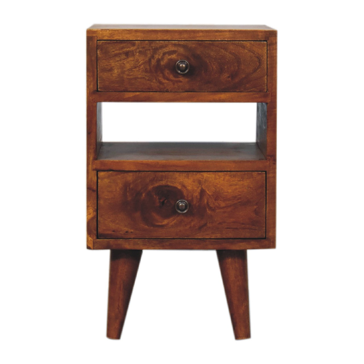 Small Classic Multi Chestnut Mango Wood Bedside Table from Artisan Furniture - IN3309