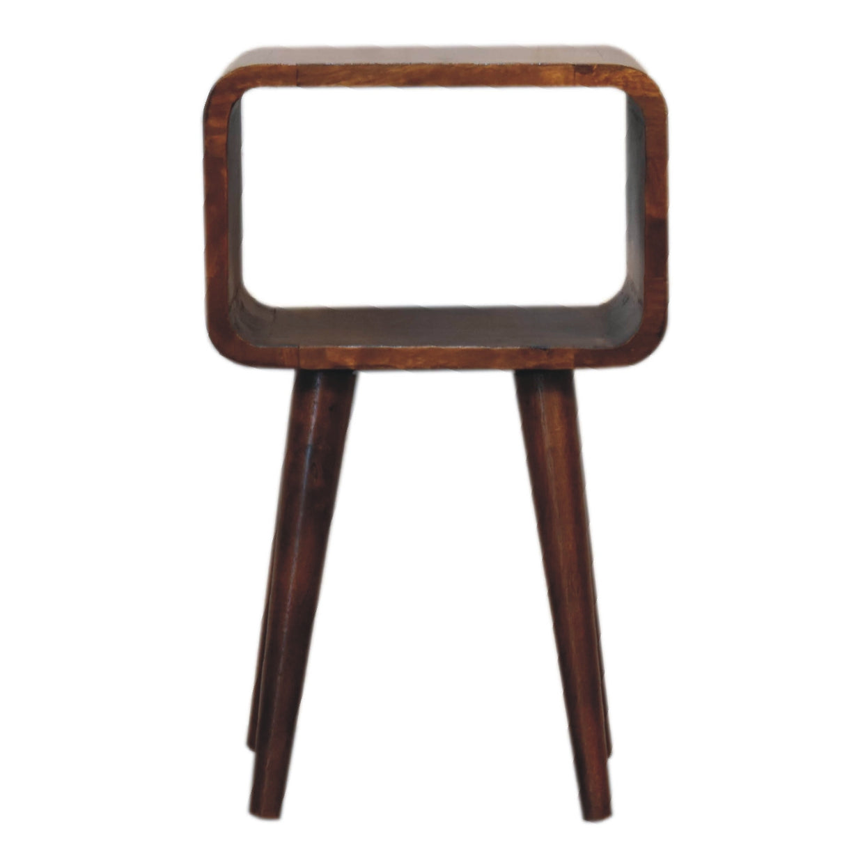 Small Chestnut Curved Mango Wood Bedside Table from Artisan Furniture - IN3311