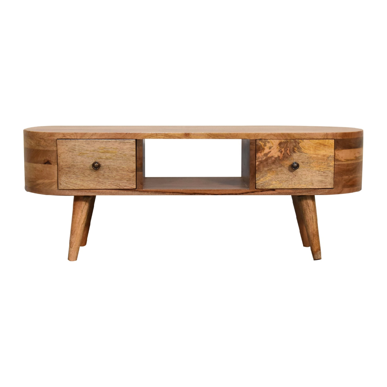 Small Rounded Mango Wood Tv Unit from Artisan Furniture - IN3327