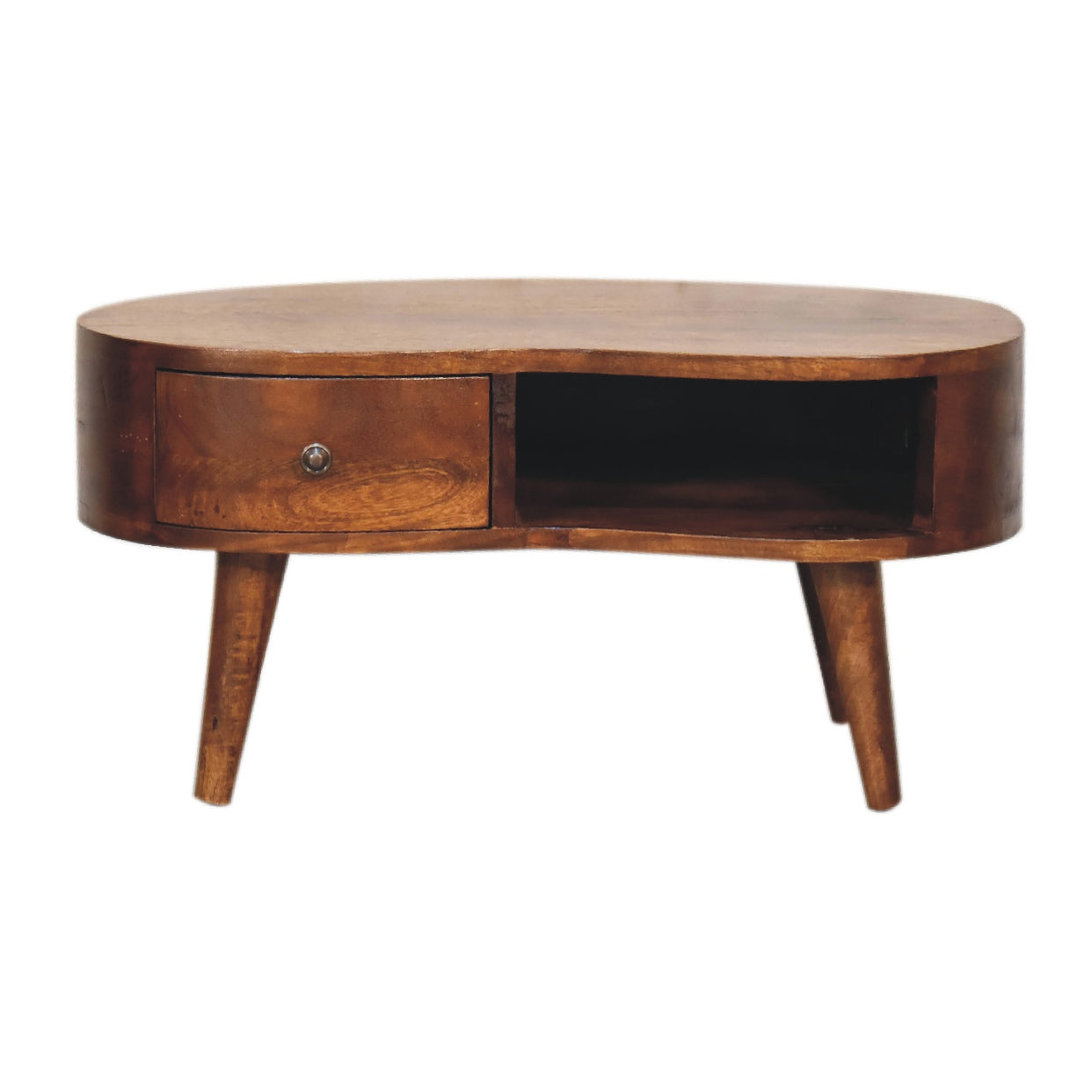 Small Wave Mango Wood Coffee Table Chesnut from Artisan Furniture - IN3338