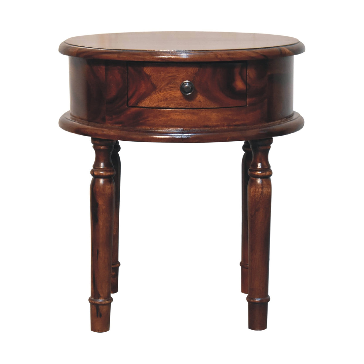 Honey Finish Turned Leg Mango Wood Bedside Table from Artisan Furniture - IN3377