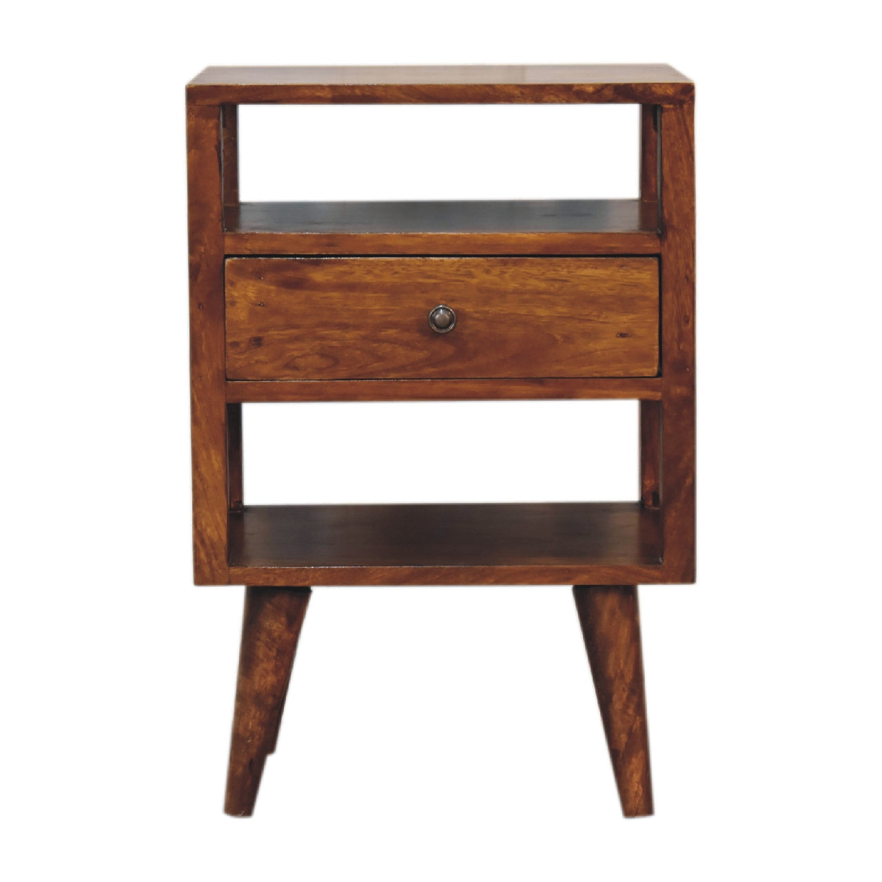 Chestnut Mango Wood Bedside Table Dante from Artisan Furniture - IN3386