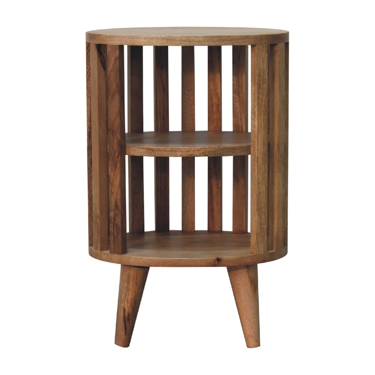 Ariella Double Shelf Mango Wood Bedside Table from Artisan Furniture - IN3414