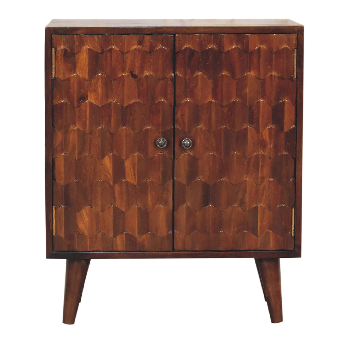 Chestnut Pineapple Carved Mango Wood Cabinet from Artisan Furniture - IN3439