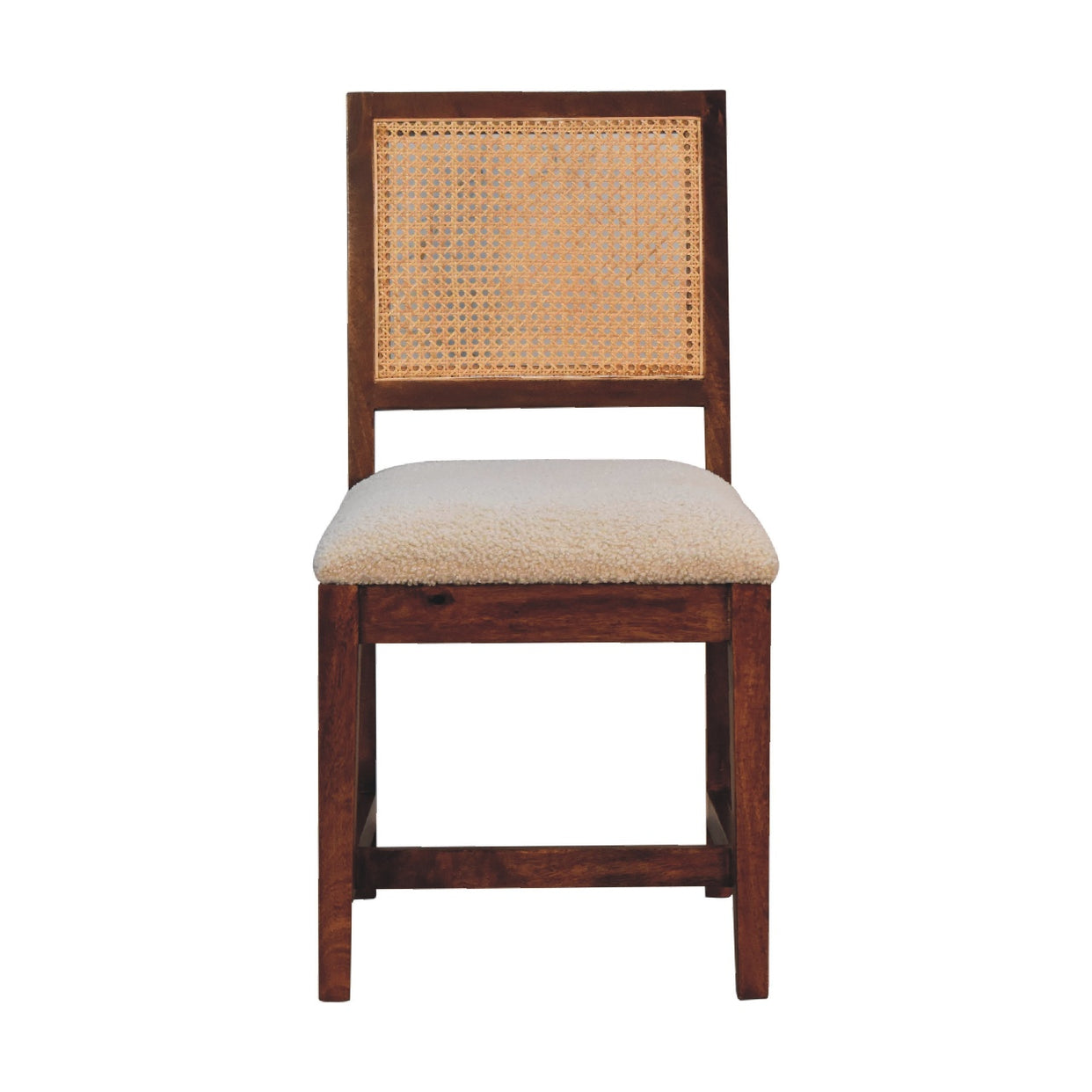 Cream Boucle Rattan Mango Wood Chair from Artisan Furniture - IN3587