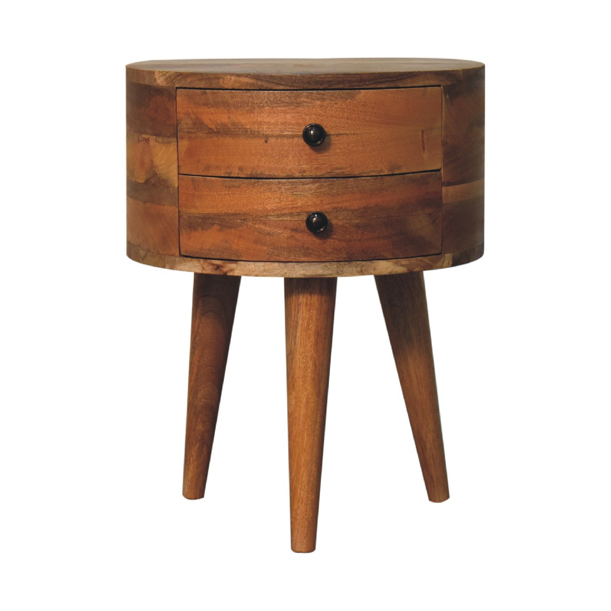 Odyssey Oak-Ish Tripod Mango Wood Bedside Table from Artisan Furniture - IN3598