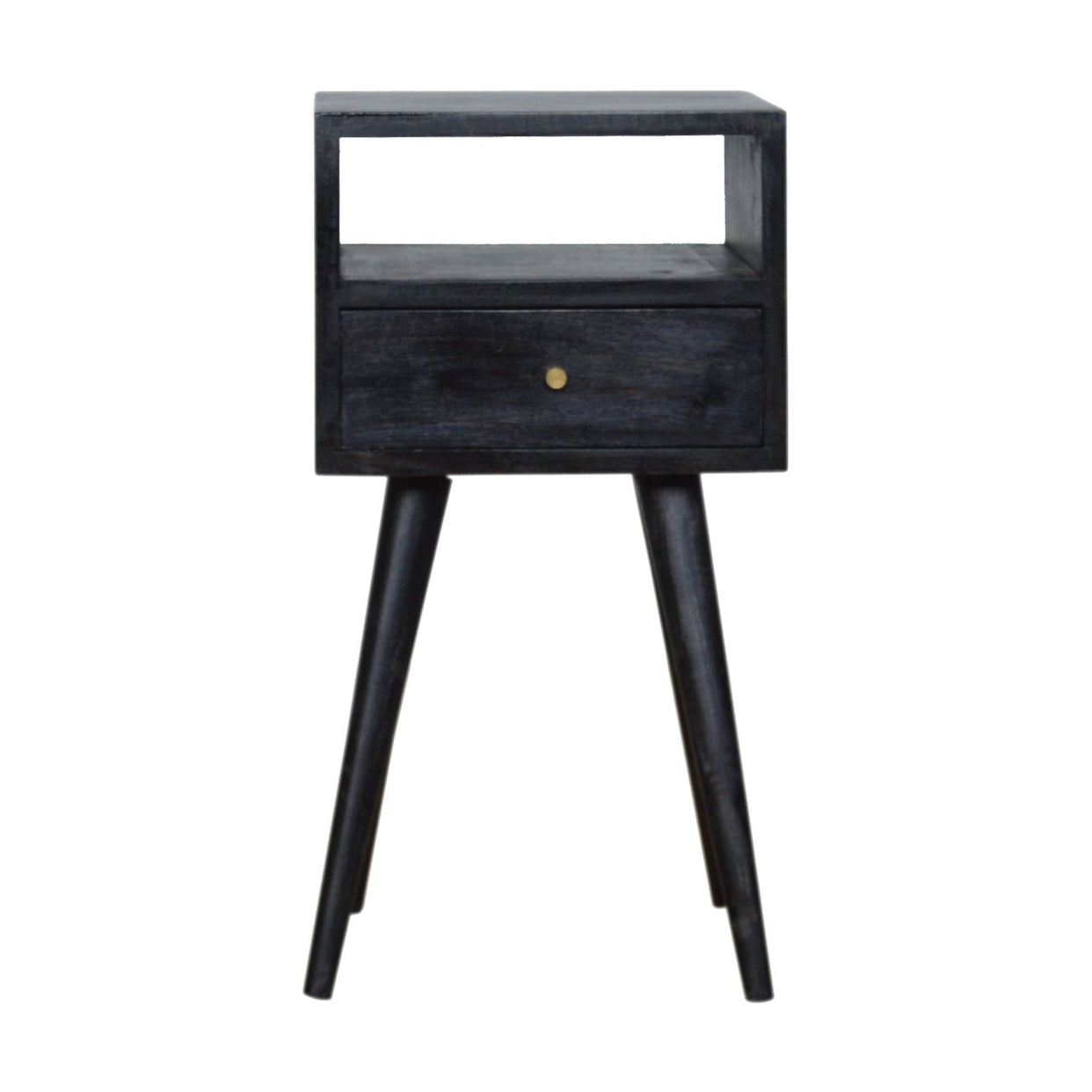 Small Mango Wood Bedside Table Ash Black from Artisan Furniture - IN967