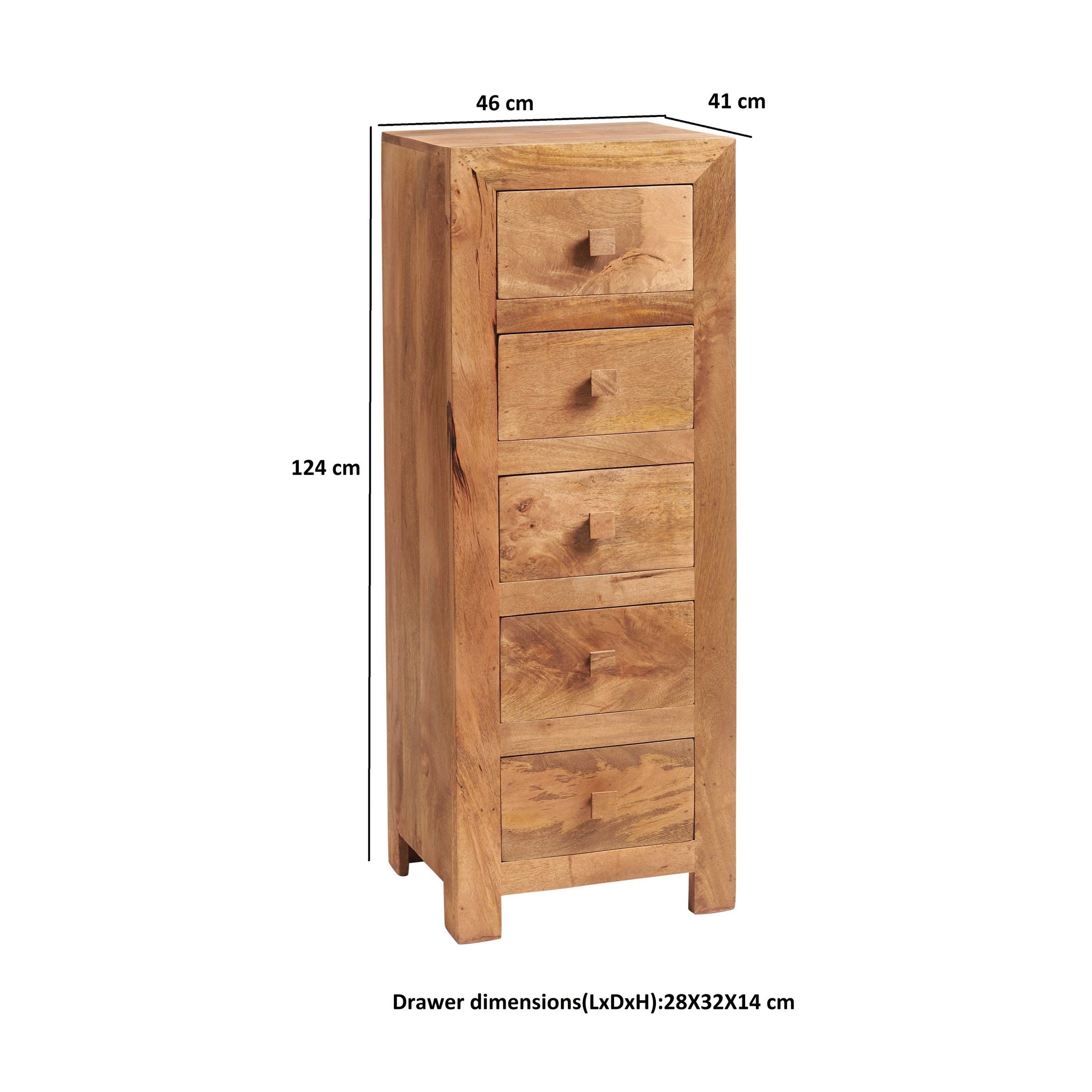 Toko Light Mango 5 Drawer Chest  For Indian Hub-IH-LM21