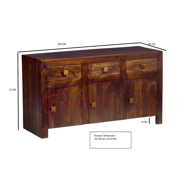 Toko Dark Mango Large Sideboard  For Indian Hub-IH-MB05