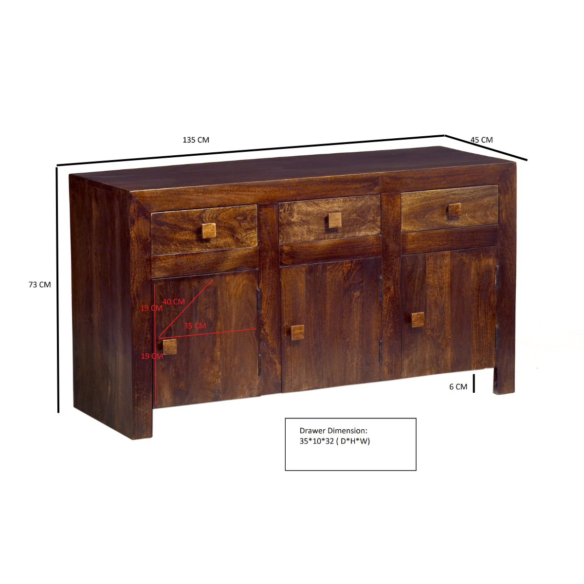 Toko Dark Mango Large Sideboard  For Indian Hub-IH-MB05
