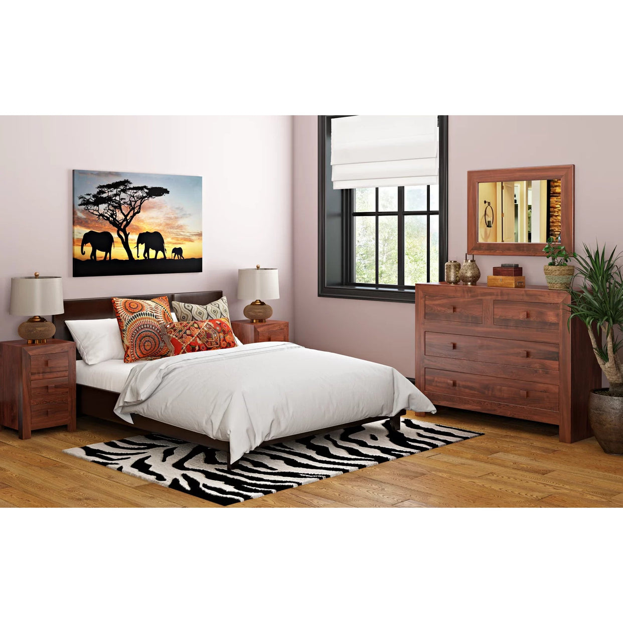 Toko Dark Mango 3 Drawer Bedside  For Indian Hub-IH-MB14