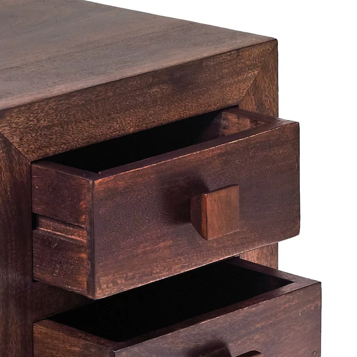 Toko Dark Mango 3 Drawer Bedside  For Indian Hub-IH-MB14