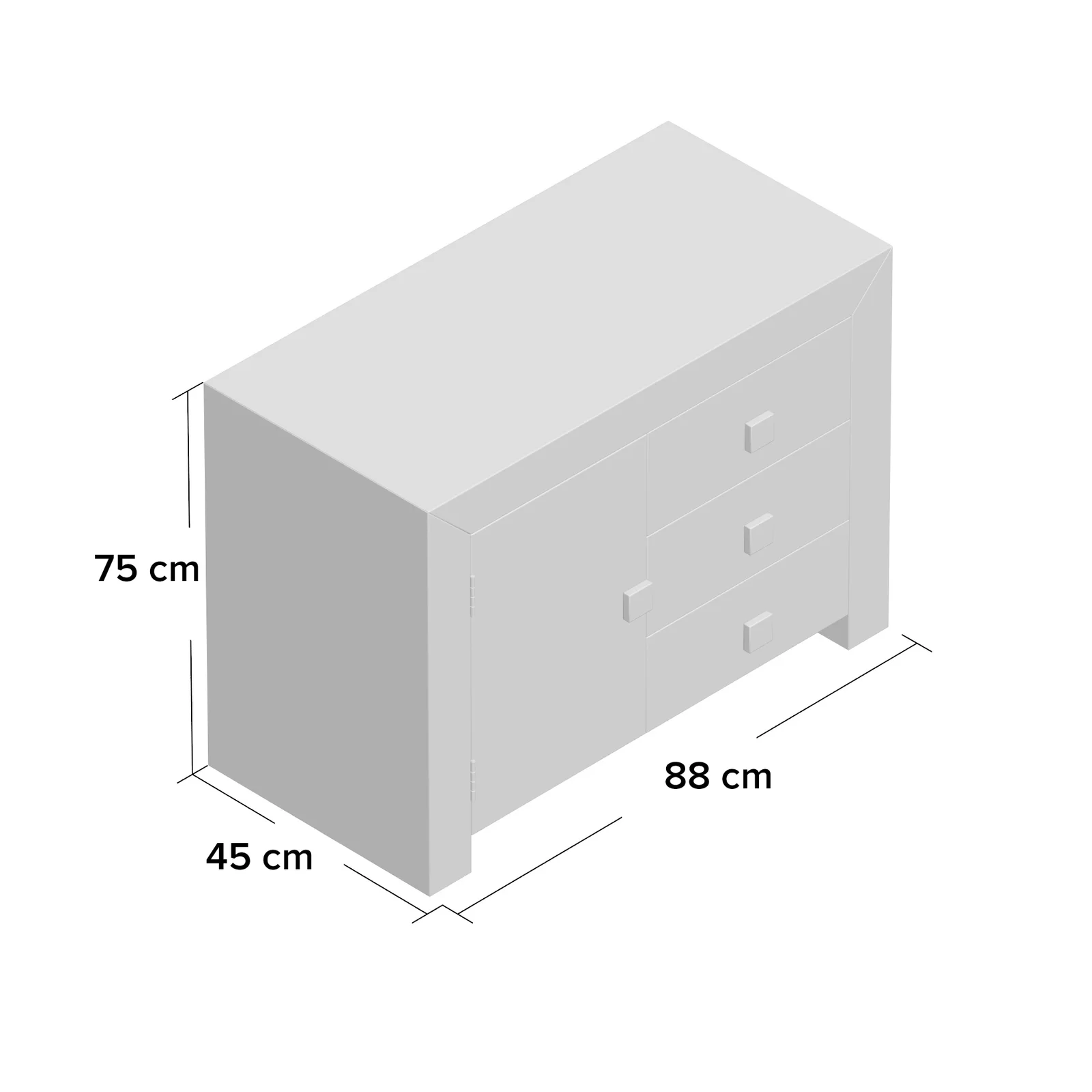Toko Dark Mango 3 Drawer Sideboard  For Indian Hub-IH-MB15