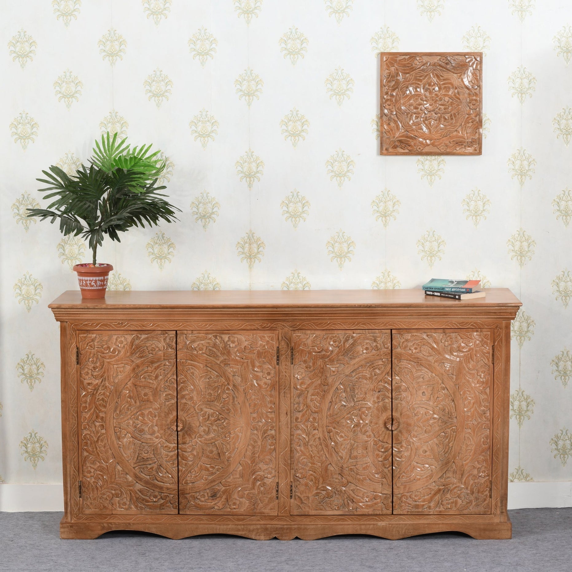 Artwork Mango Wood Sideboard Xl For Indian Hub-IH-MC05