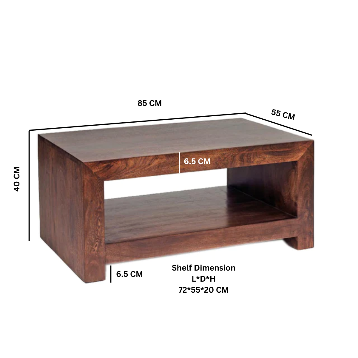 Toko Dark Mango Small Coffee Table  For Indian Hub-IH-ML13A