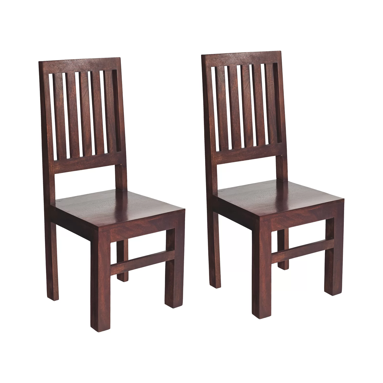Toko Dark Mango Slat Back Chair - Set of 2 For Indian Hub-IH-ML19