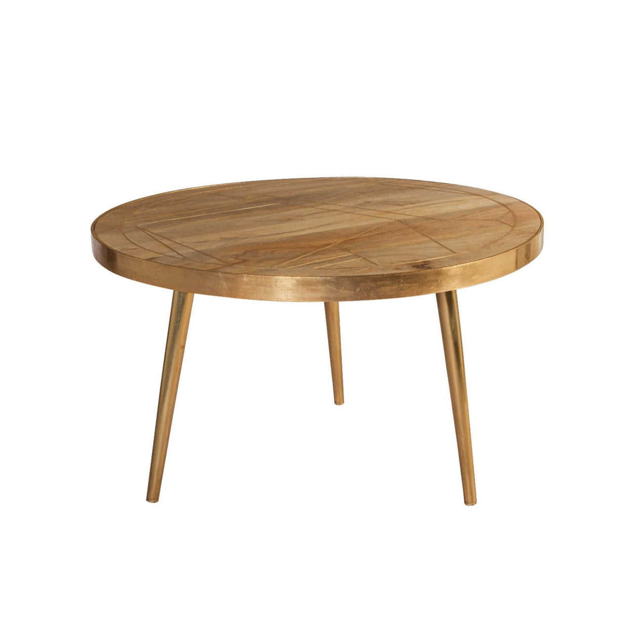 Light Gold Round Coffee Table For Indian Hub-IH-BRC03