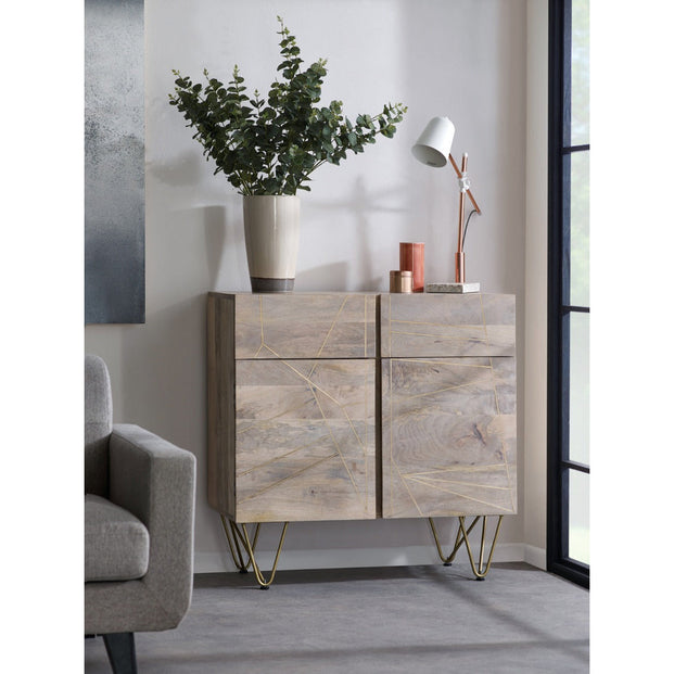 Light Gold 2 Door Medium Sideboard  For Indian Hub-IH-BRC05