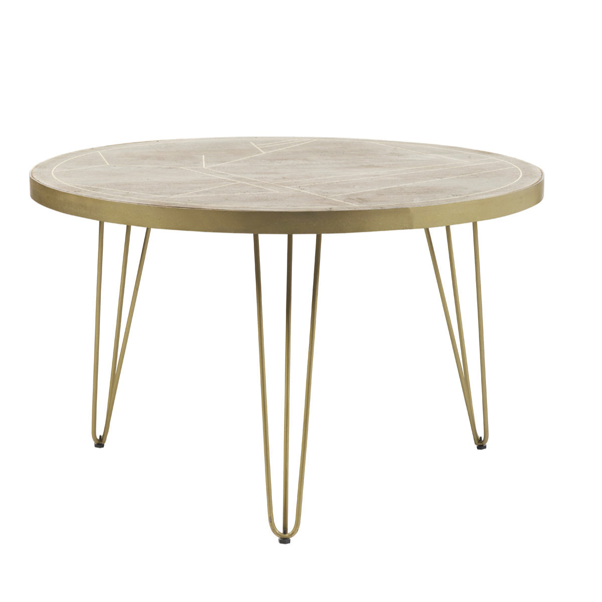 Light Gold Round Dining Table  For Indian Hub-IH-BRC14