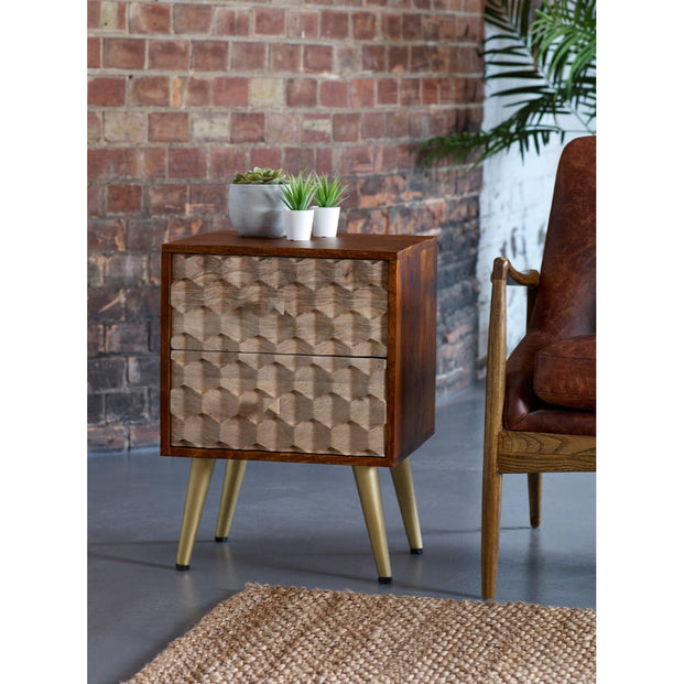 Edison 2 Drawer Side Table For Indian Hub-IH-CN01