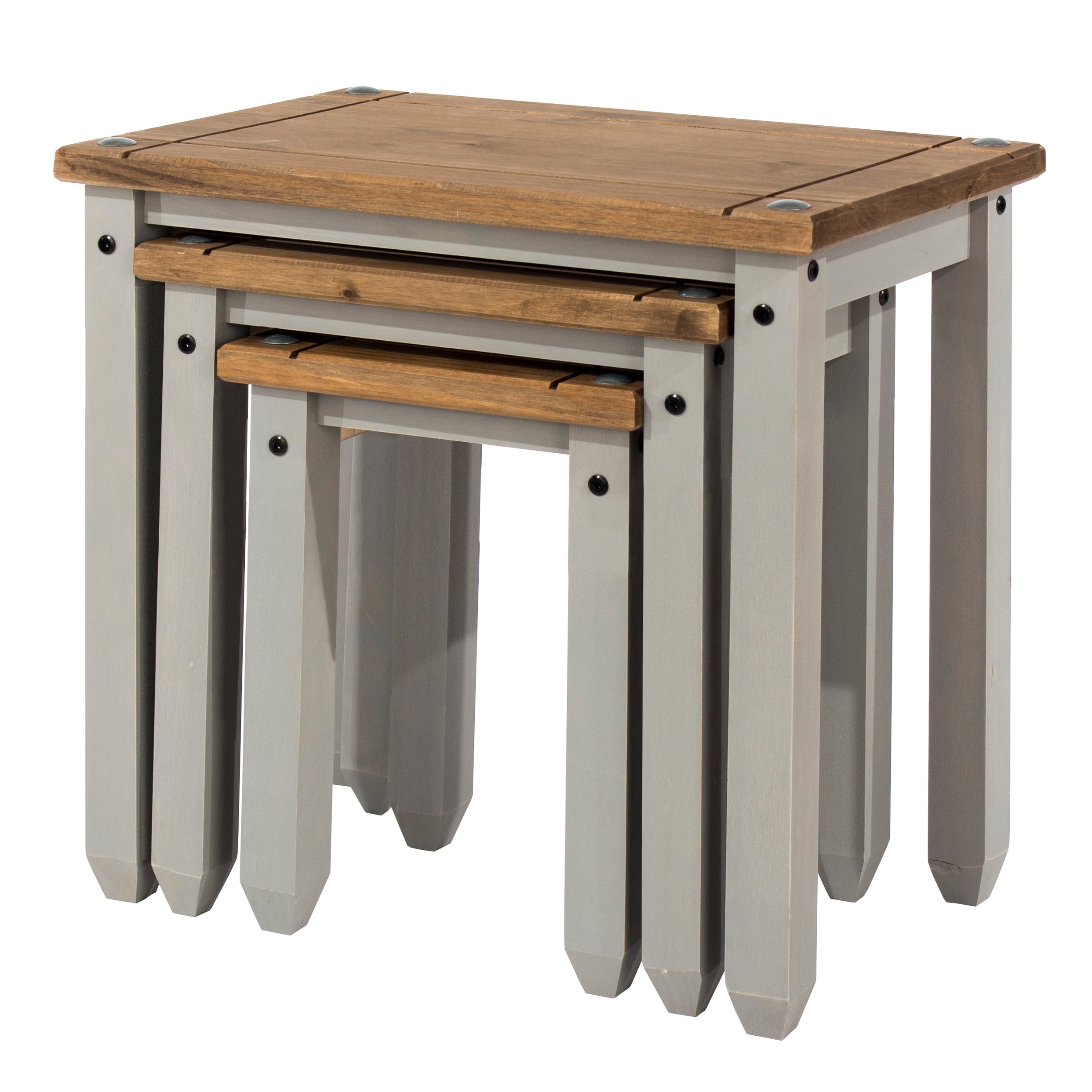 Canasta Wooden Nest Of Tables Grey And Brown For Core Products - CFD-CRG907