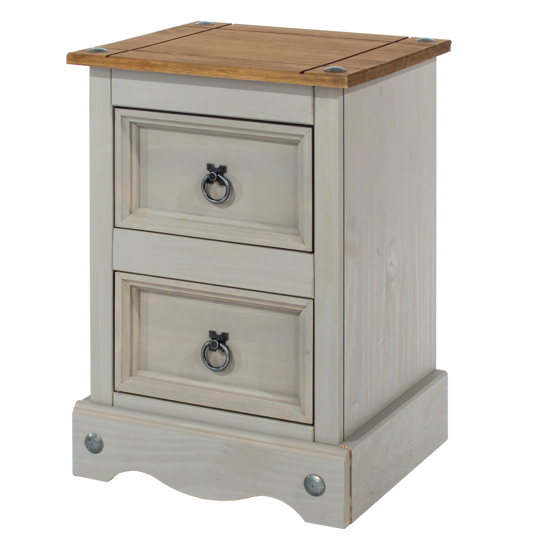 Canasta Wooden 2 Drawer Pedestal Bedside Cabinet For Core Products - CFD-CRG509
