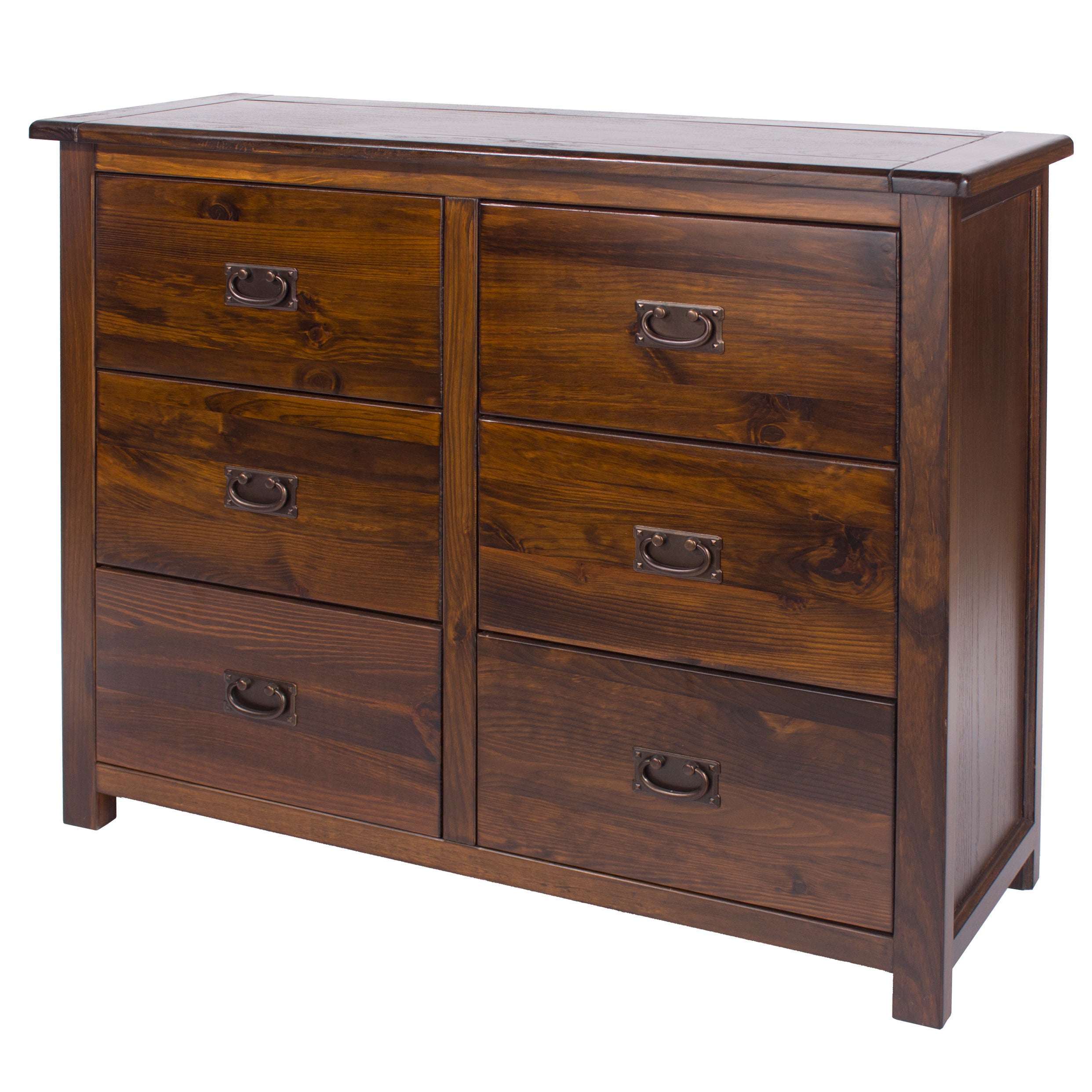 Batterson Wooden 6 Drawer Wide Chest Brown For Core Products - CFD-BT216