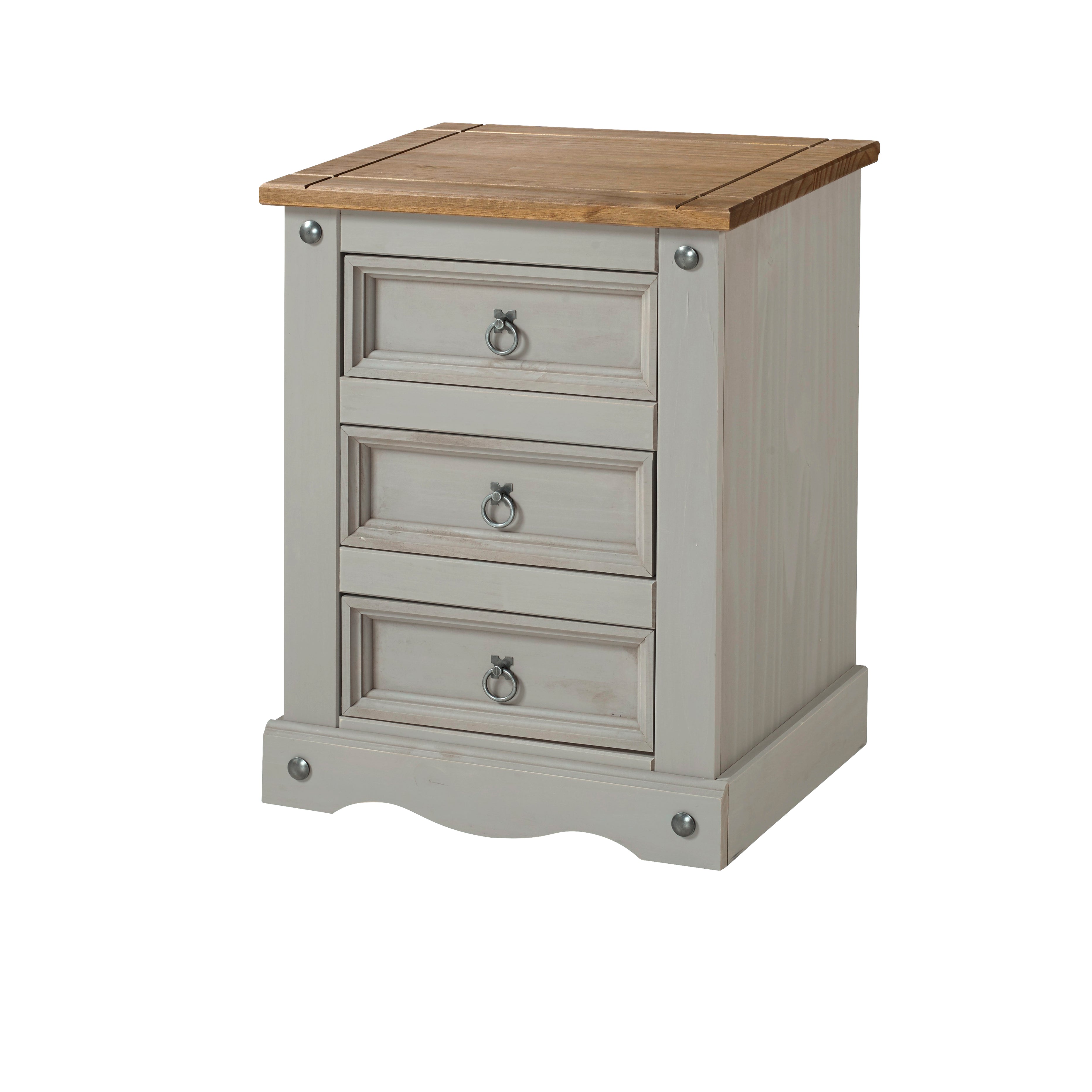 Canasta Wooden 3 Drawer Bedside Cabinet For Core Products - CFD-CRG511