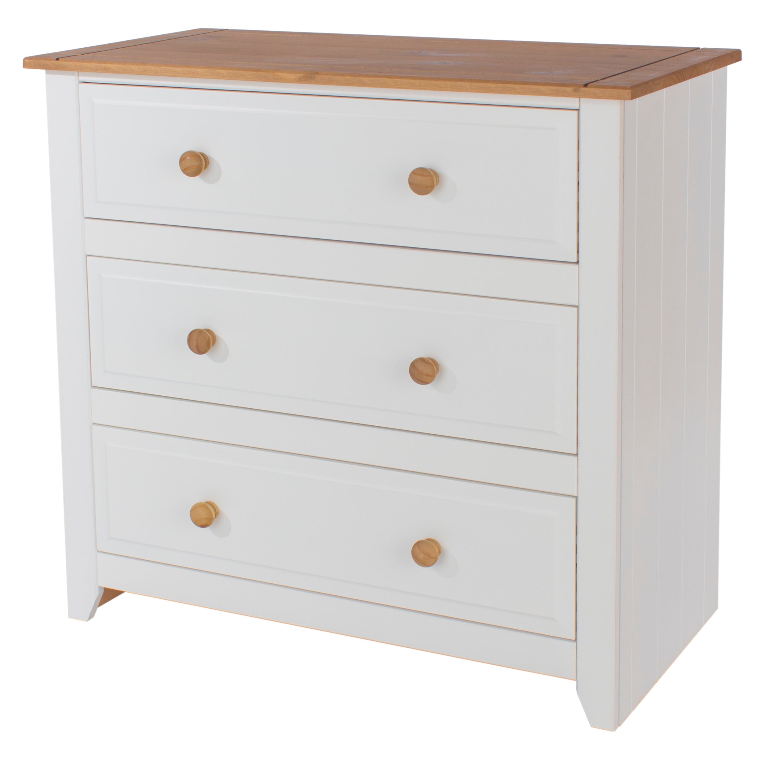 Cariss Wood And Mdf White 3 Drawer Chest For Core Products - CFD-CP313