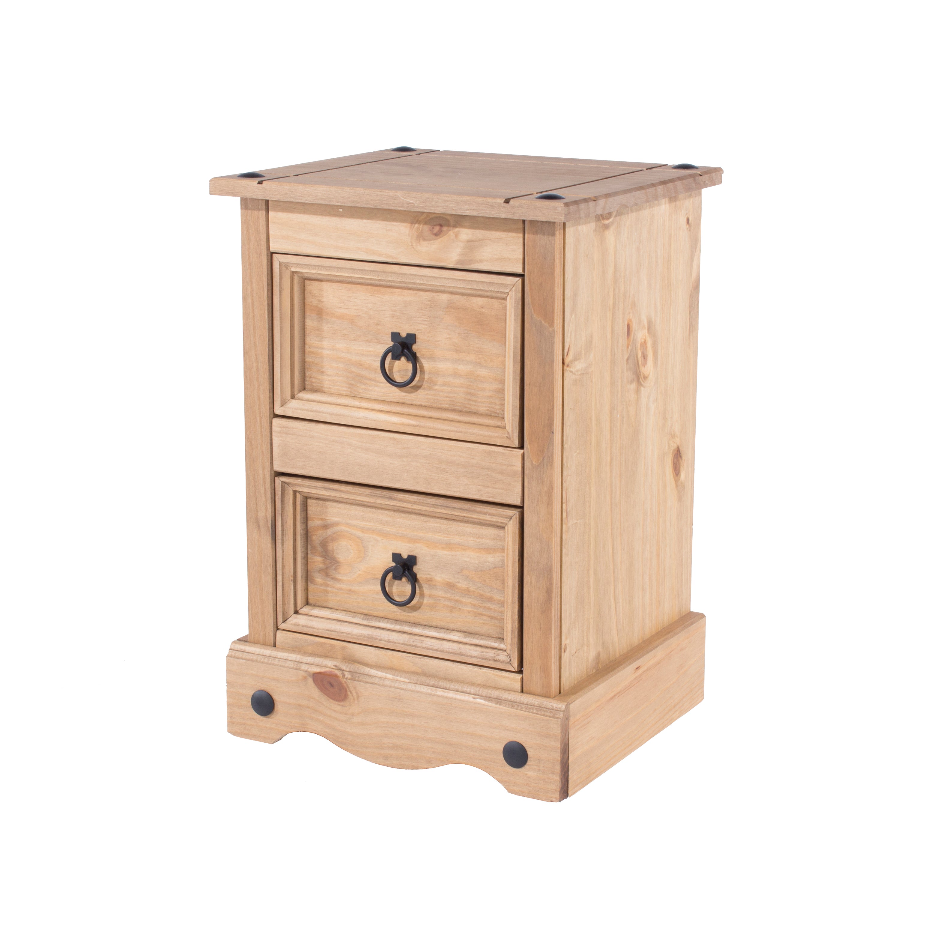 Canasta Wooden 2 Drawer Petite Bedside Cabinet Brown For Core Products - CFD-CR509