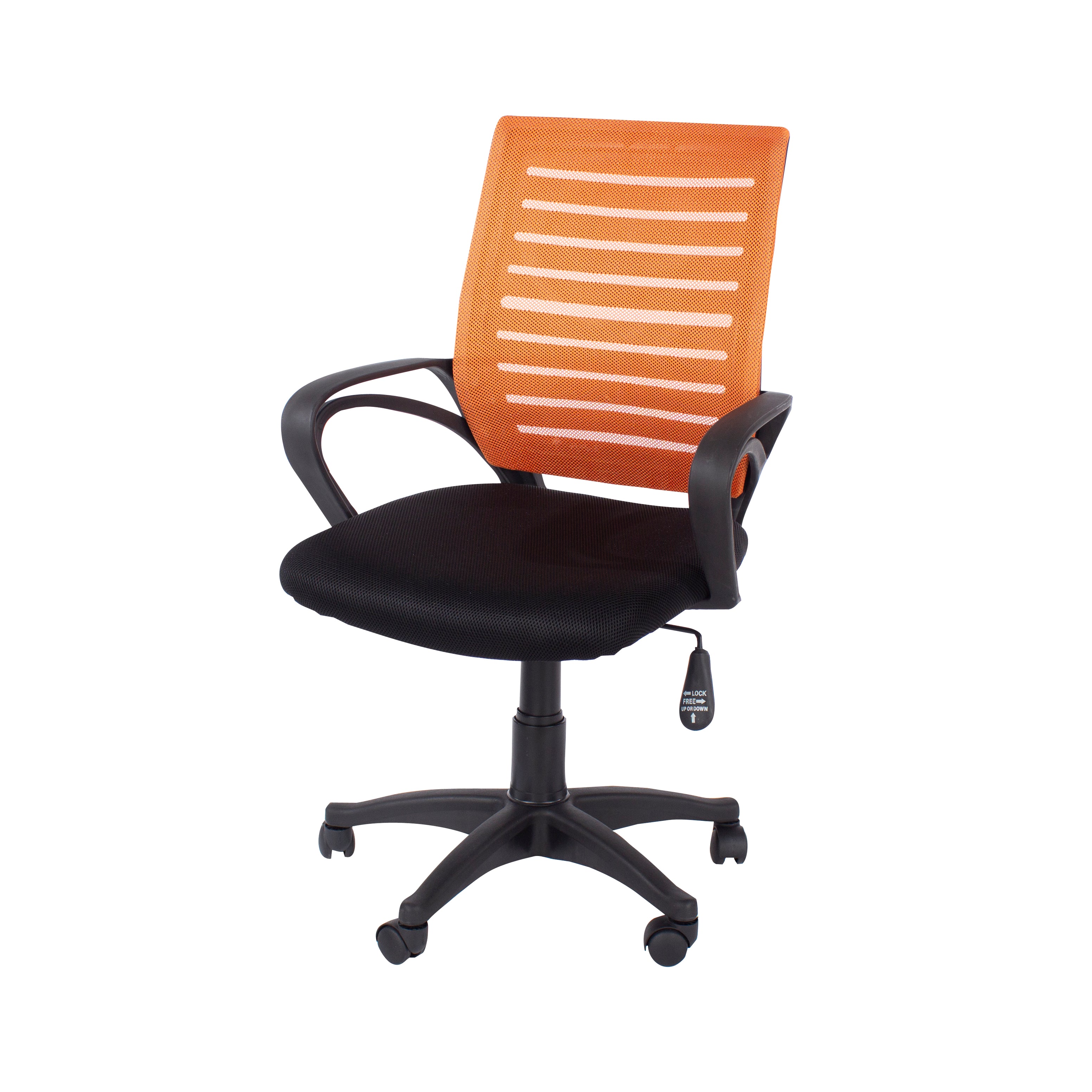 Ladarien Home Study Chair With Arms Black Fabric Seat And Black Base - Orange For Core Products - CFD-LFCH27-OR