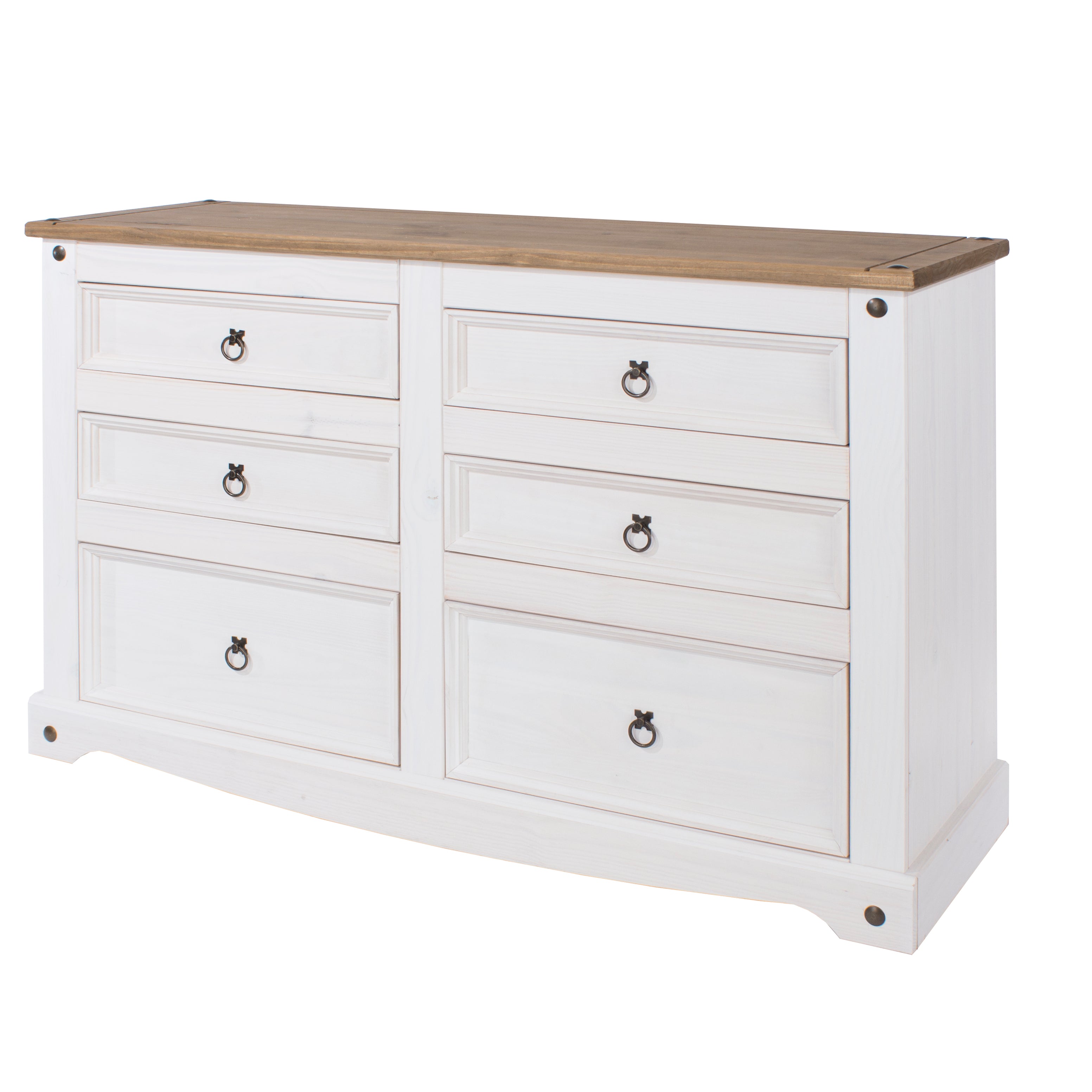 Canasta Wooden 6 Drawer Wide Chest White For Core Products - CFD-CRW113