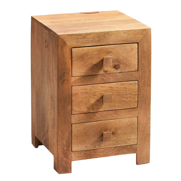 Toko Light Mango 3 Drawer Bedside For Indian Hub-IH-LB14