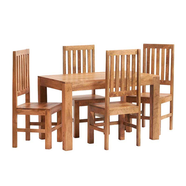 Toko Light Mango 4Ft Dining Set With Wooden Chairs For Indian Hub-IH-LD100