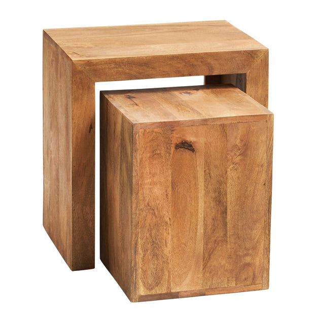 Toko Light Mango Cubed Nest Of 2 Tables For Indian Hub-IH-LM03