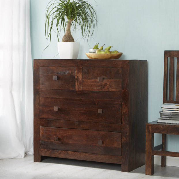 Toko Dark Mango 4 Drawer Dressing Chest For Indian Hub-IH-MB03
