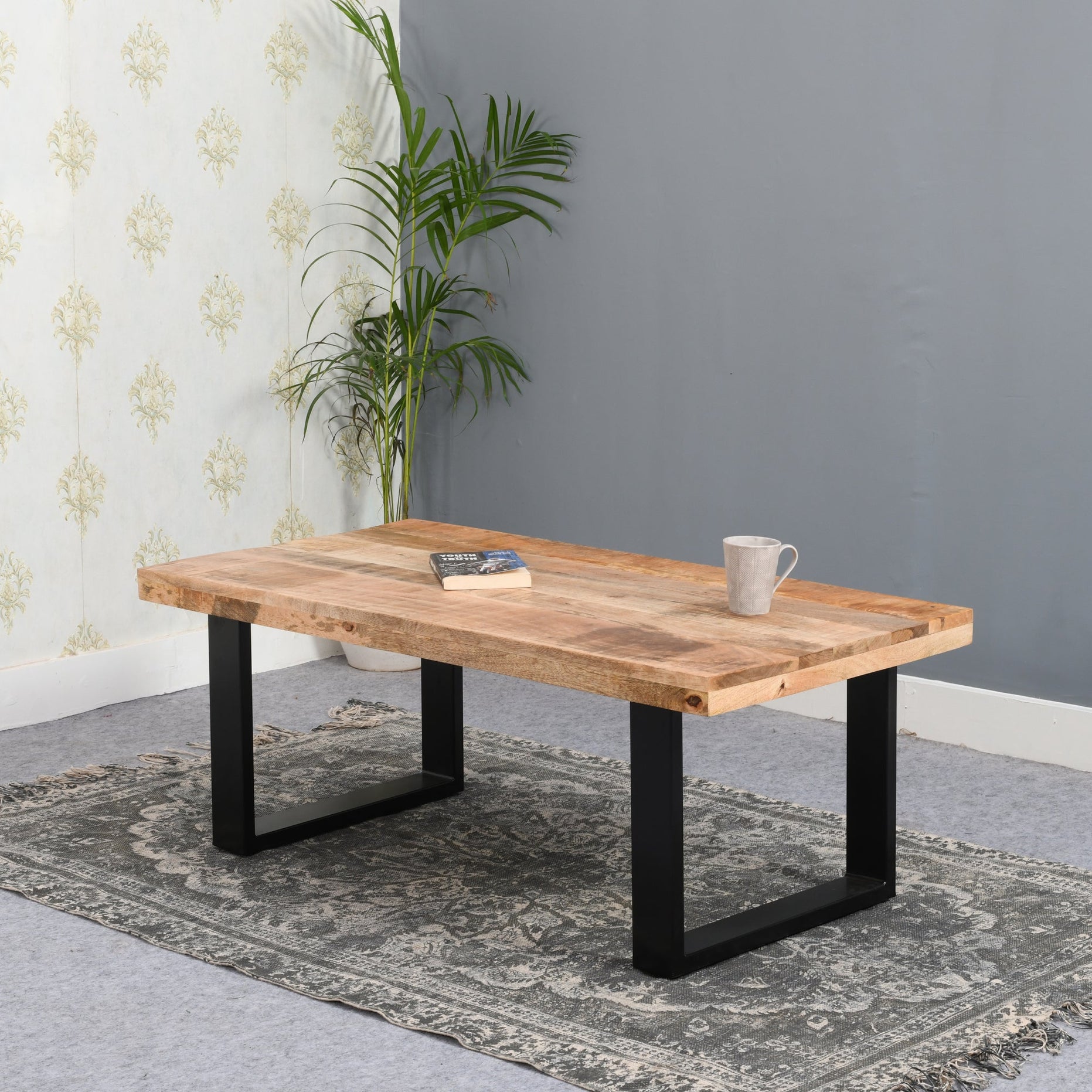 Surrey Solid Wood & Metal Coffee Table For Indian Hub-IH-MD01