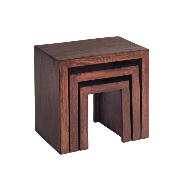 Toko Dark Mango Nest Of 3 Tables For Indian Hub-IH-ML06