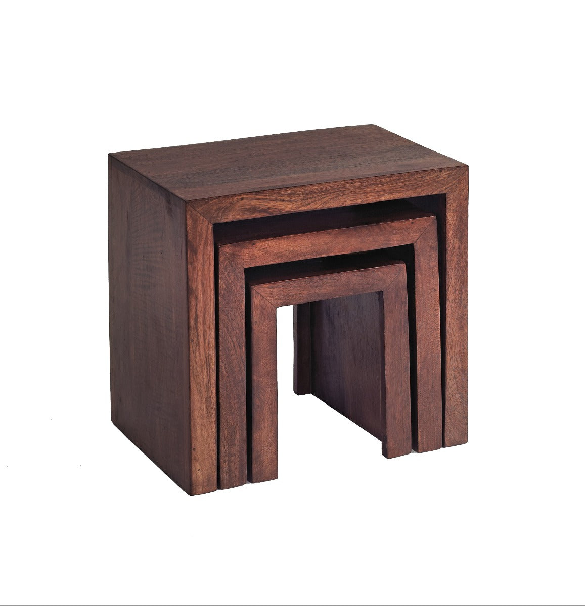 Toko Dark Mango Nest Of 3 Tables For Indian Hub-IH-ML06