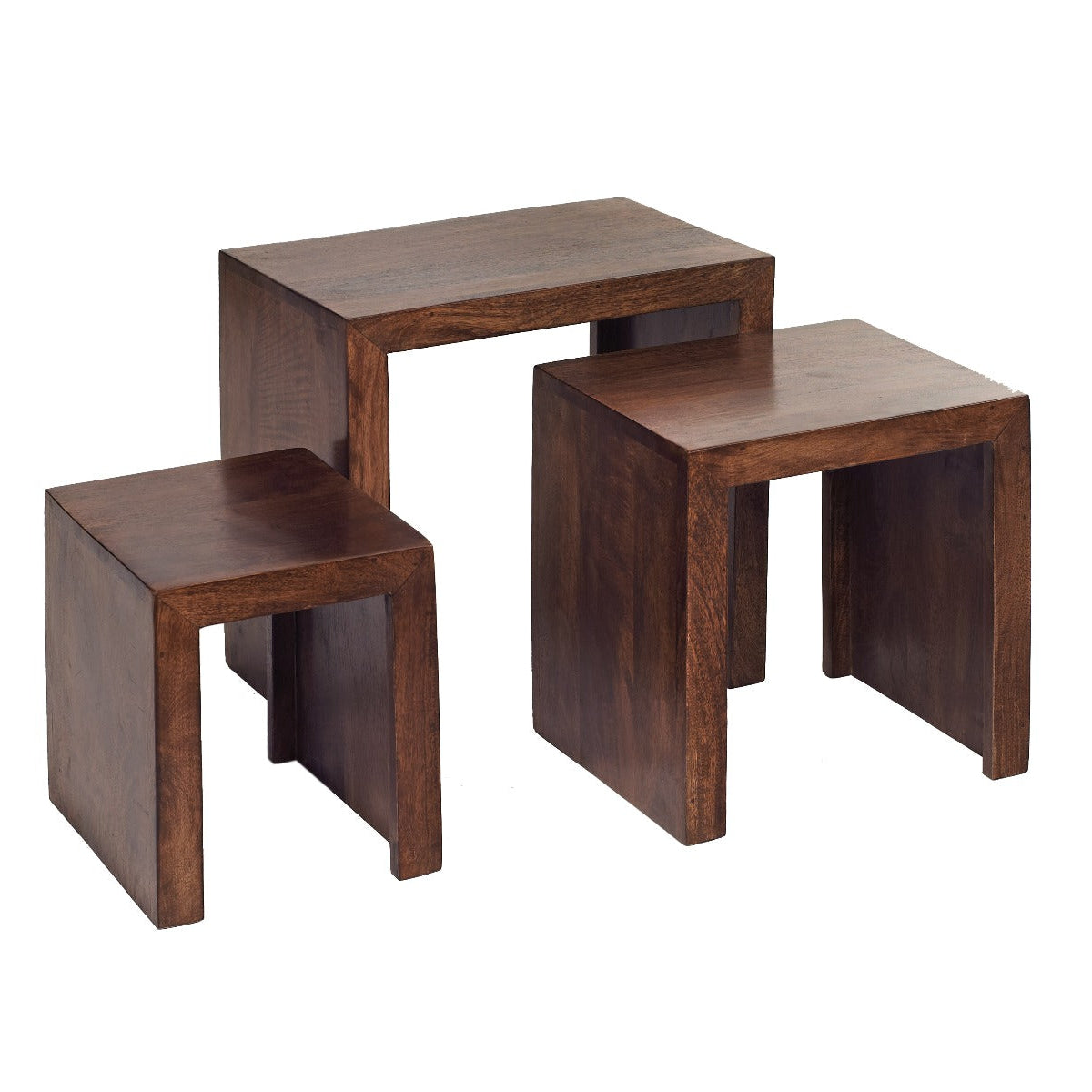 Toko Dark Mango Nest Of 3 Tables For Indian Hub-IH-ML06