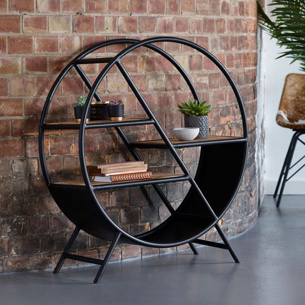 Cosmo Industrial Round Open Bookcase For Indian Hub-IH-OF03
