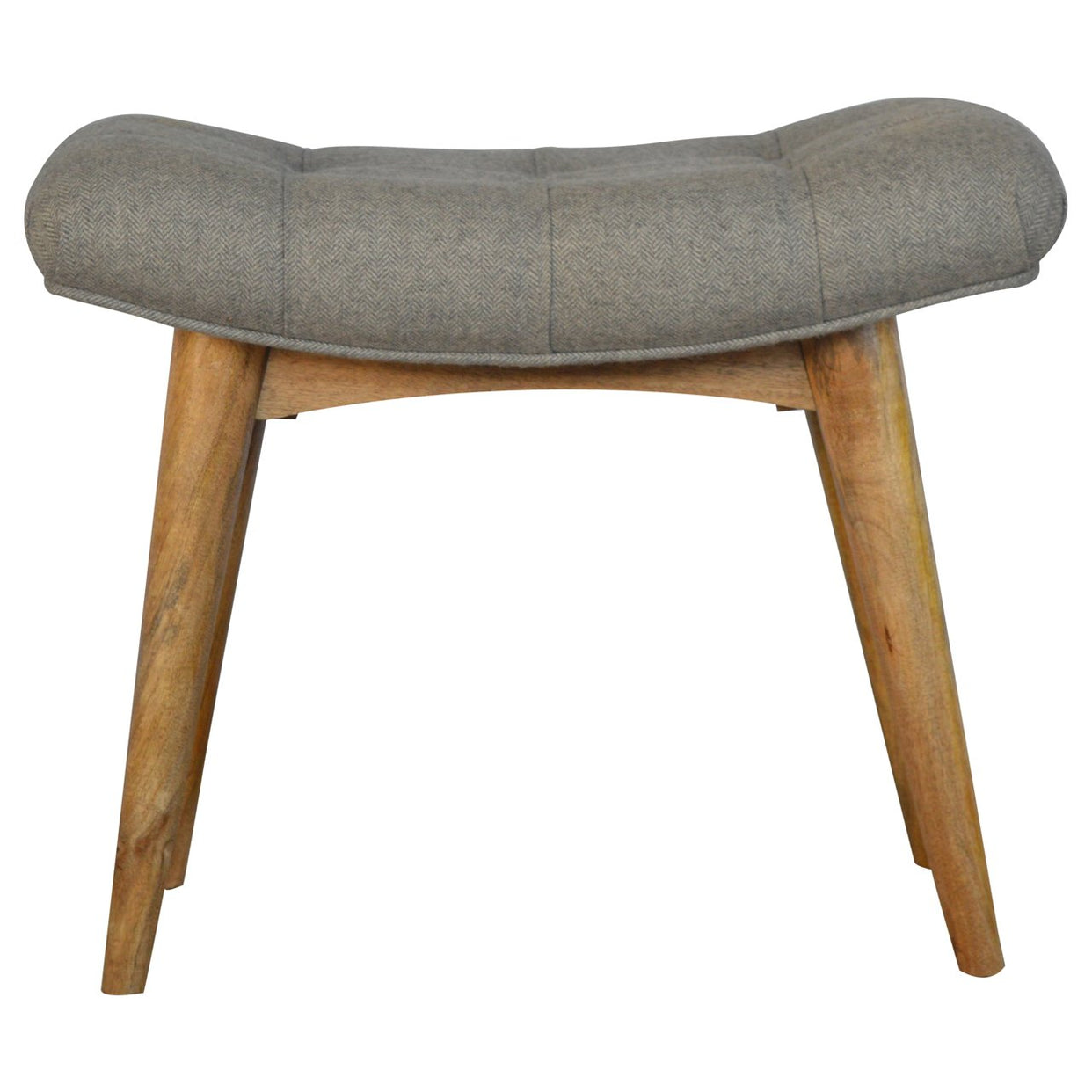 Curved Tweed Mango Wood Bench Grey from Artisan Furniture - IN146