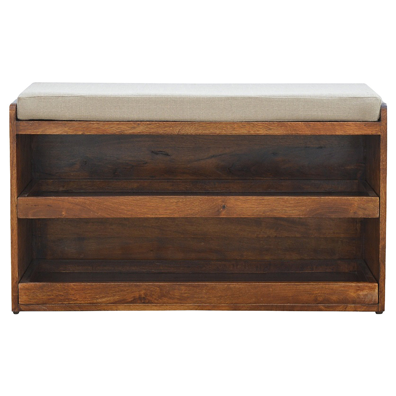 Mud Linen Pull Out Shoe Mango Wood Bench from Artisan Furniture - IN2064