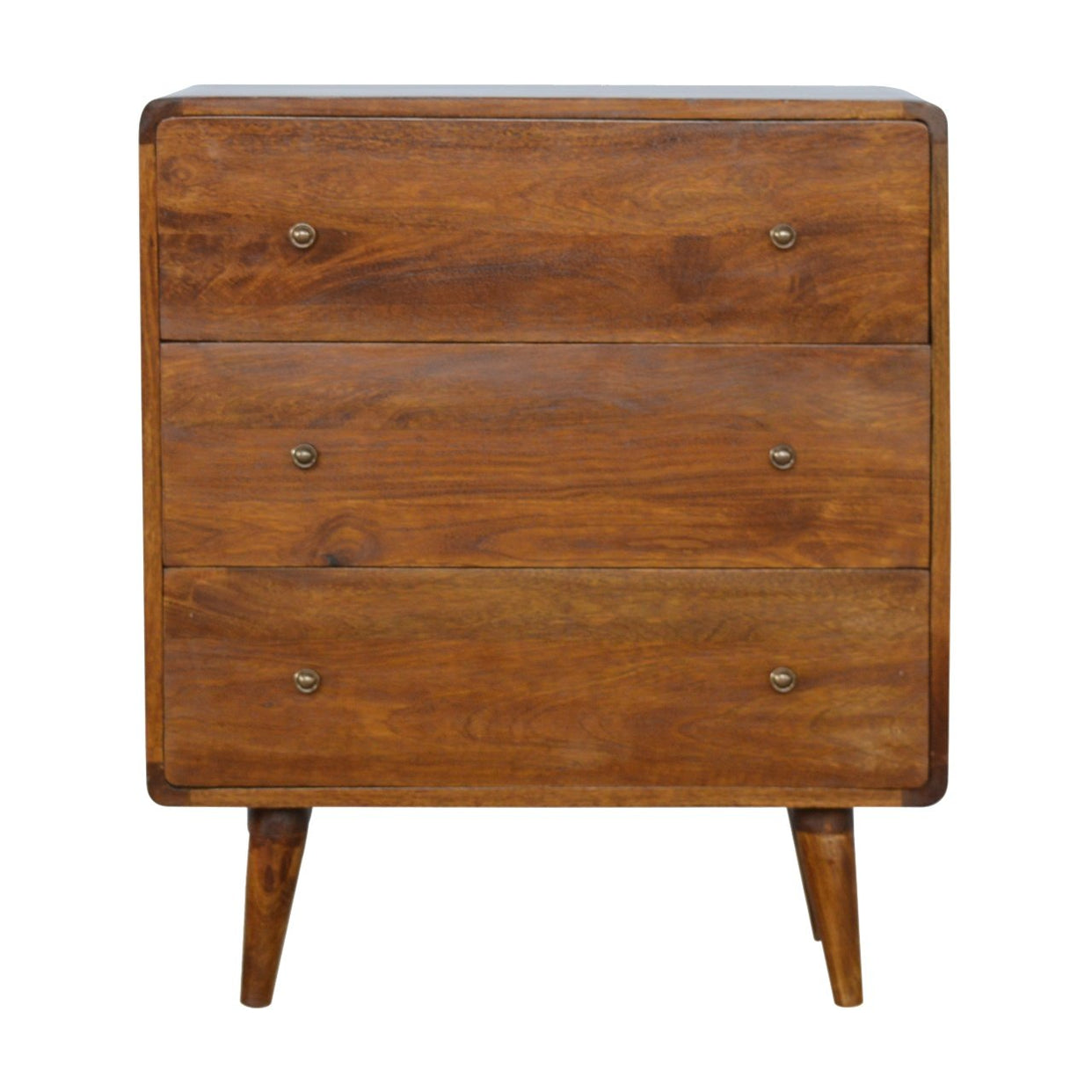 Curved Chestnut Mango Wood Chest of Drawer from Artisan Furniture - IN352