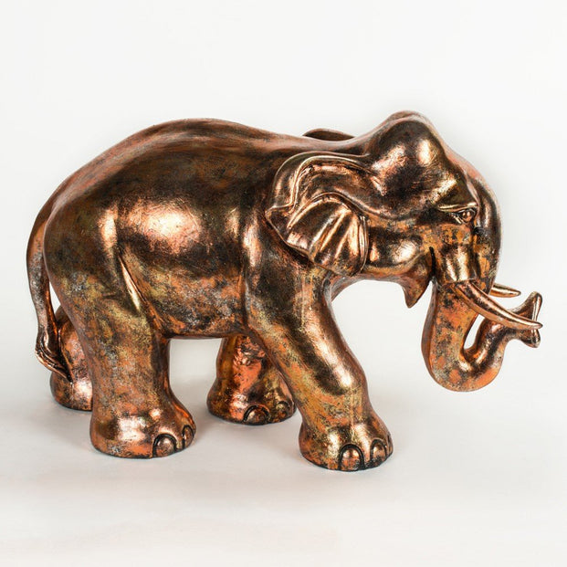 Small Copper Brushed Elephant Figurine from Artisan Furniture - RSN114