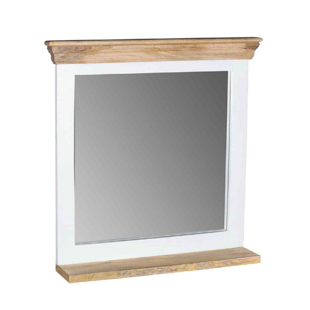 Alfie Mirror Frame With Shelf Solid Mango Wood For Indian Hub-IH-MW09
